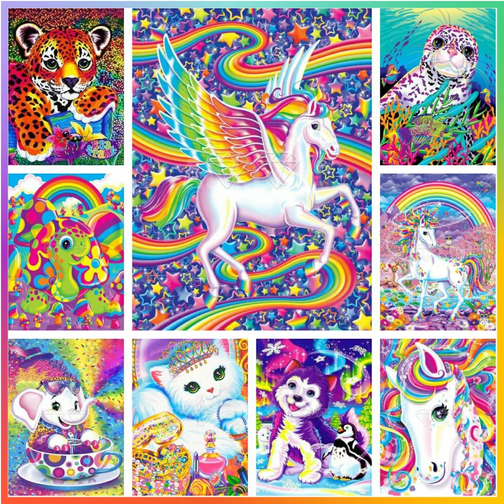 Art Craft Unicorn - 1 adet çerçevesiz boya karikatür hayvan