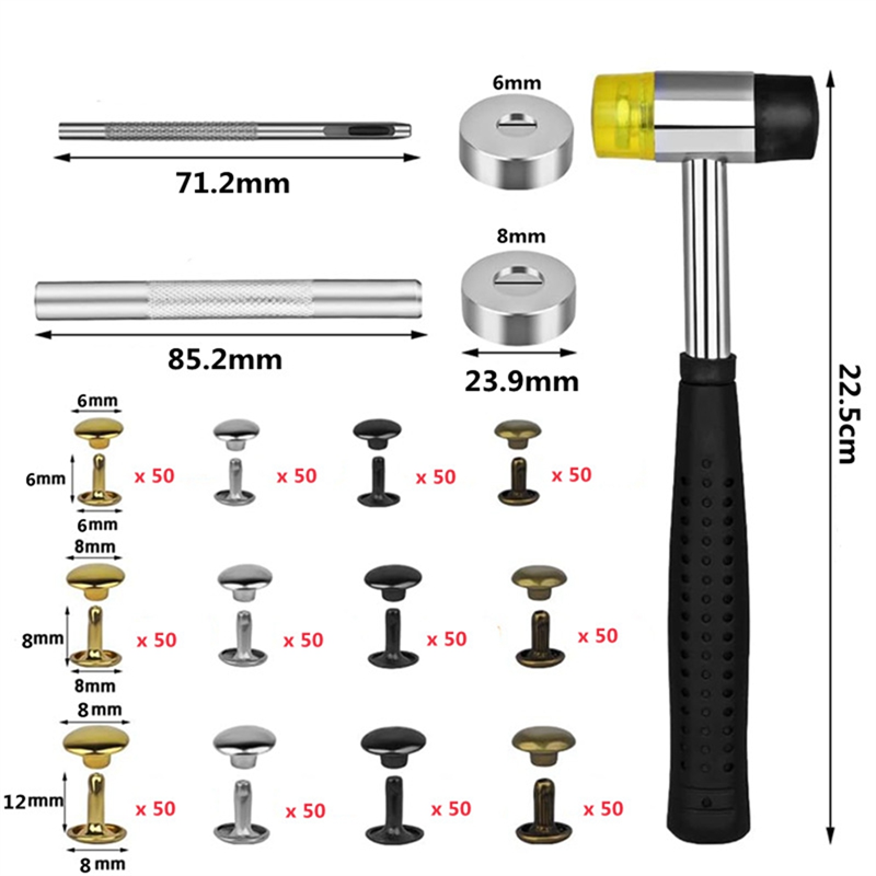 Leather Tooling Kit - ABWP-Deri Perçinler, 600'lı Çok Renkli Çift