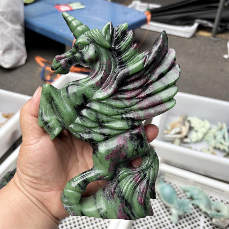 Art Craft Unicorn - Doğal Yakut Zoisit Tek Boynuzlu At