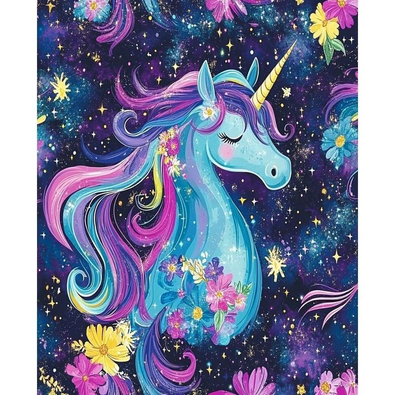 Art Craft Unicorn - Yetişkinler İçin PhotoCustom Mor Unicorn Boyama