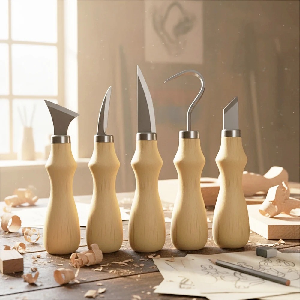 5 adet ahşap oyma alet takımı, - Art Craft Tools incelemesi ve fiyatı