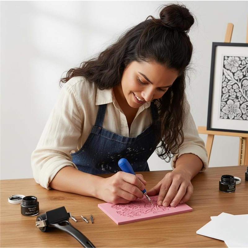 Baskıresim Blok Kiti İçin Taze - Linocut Carving Tool incelemesi ve fiyatı