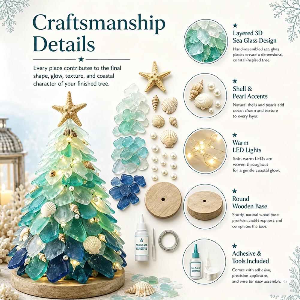 3D Deniz Camı Noel Ağacı Tasar - Art Craft And Design incelemesi ve fiyatı